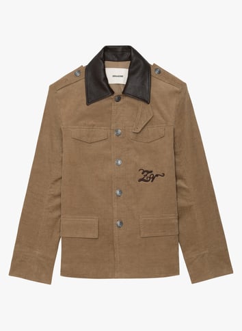 Veste droite côtelée en coton mélangé ZADIG&VOLTAIRE Beige